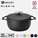 UNILLOY（ユニロイ） キャセロールホーロー鍋 22cm くろがね