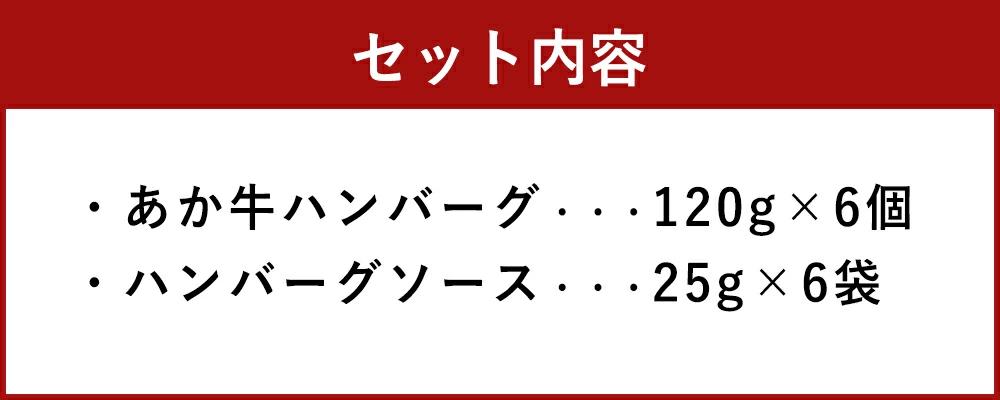 あか牛ハンバーグ 120g×6個 合計720g デミグラスソース付き 肉 お肉 惣菜 おかず