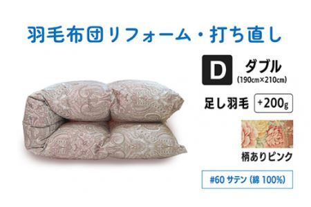  【 柄あり ピンク 】ダブルサイズ仕上げ　綿100％ 60サテン  |  寝具 布団 （株）livearth