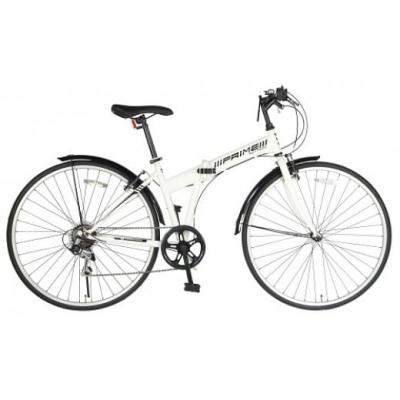 ふるさと納税 春日井市 700C6スピード折りたたみクロスバイク　色:ホワイト 自転車 サイクリング アウトドア 折りたたみ