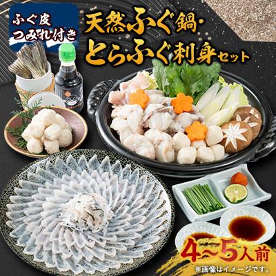 ふるさと納税 長門市 天然ふぐ鍋 とらふぐ刺身セット 4〜5人前 ツミレ付き