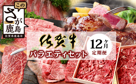 
【定期便12回】佐賀牛 バラエティ 定期便 肩ロース モモ 切落し サイコロステーキ 焼肉 ローストビーフ しゃぶしゃぶ すきやき すき焼き 赤身ブロック V-49
