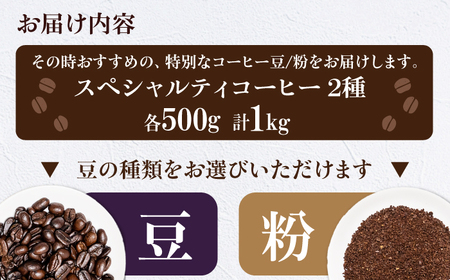 コーヒー豆  スペシャルティコーヒー おすすめ2種セット 各500g 珈琲 コーヒー豆 コーヒー粉 コーヒー ドリップ ドリップ珈琲 飲料 愛媛県大洲市/株式会社日珈[AGCU028]