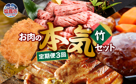 【定期便】お肉屋さんのお肉の本気詰合せセット・竹 ＜全3回の定期便＞　【04203-0437】