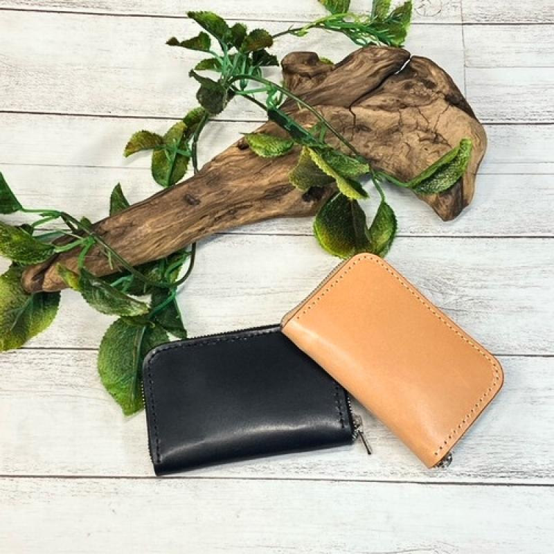 
            【ヌメ革】フルラウンドファスナーコインケース(ヌメ・クロ) 牛革 ヌメ革 ハンドメイド
          