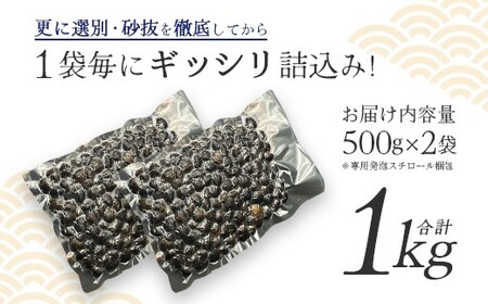 砂抜き済みで手間いらず！冷凍・小川原湖産大和しじみ1kg（500g×2袋）　【02408-0158】