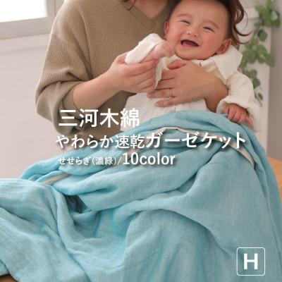 ふるさと納税 蒲郡市 三河木綿 ガーゼケット やわらか速乾 ハーフサイズ _せせらぎ【G0303】