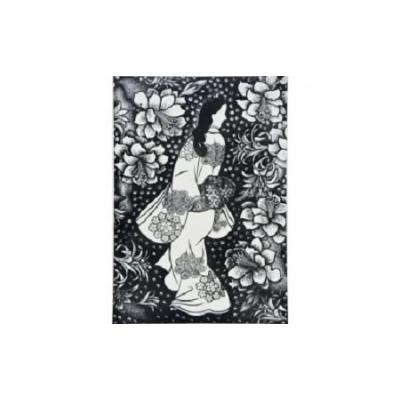 ふるさと納税 境町 【数量限定】【木版画家・冨張廣司】花美人(B)(40cm×28cm・額付)