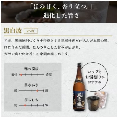 【毎月定期便】鹿児島限定粒露と黒白波 1.8L×各1本セット HH0-0005全6回【配送不可地域：離島】【4088675】