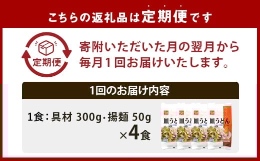 【全12回定期便】《具材付》長崎冷凍皿うどん (4食)
