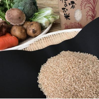 ふるさと納税 行方市 【身体が喜ぶ野菜】　玄米2kgと季節の野菜(おまかせ4〜5品) |  | 01