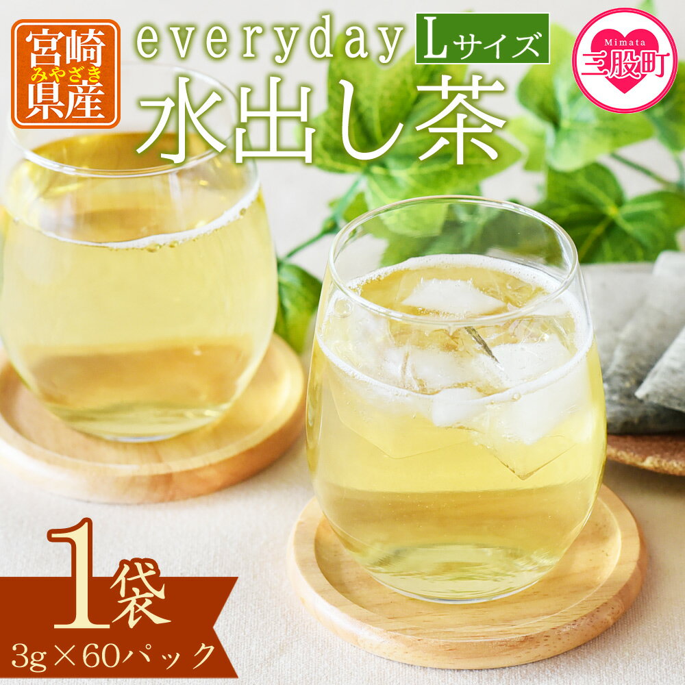 【ふるさと納税】＜everday 水出し茶 1袋（Lサイズ）＞ 有機緑茶 お茶 茶葉 tea 緑茶 製茶 水出し アイス ティーバッグ マグボトル お手軽 小分け 飲料類 水分補給 国産 宮崎県産 九州産 スポーツ アウトドア お中元 敬老の日【MI391-km】【宮崎上水園】