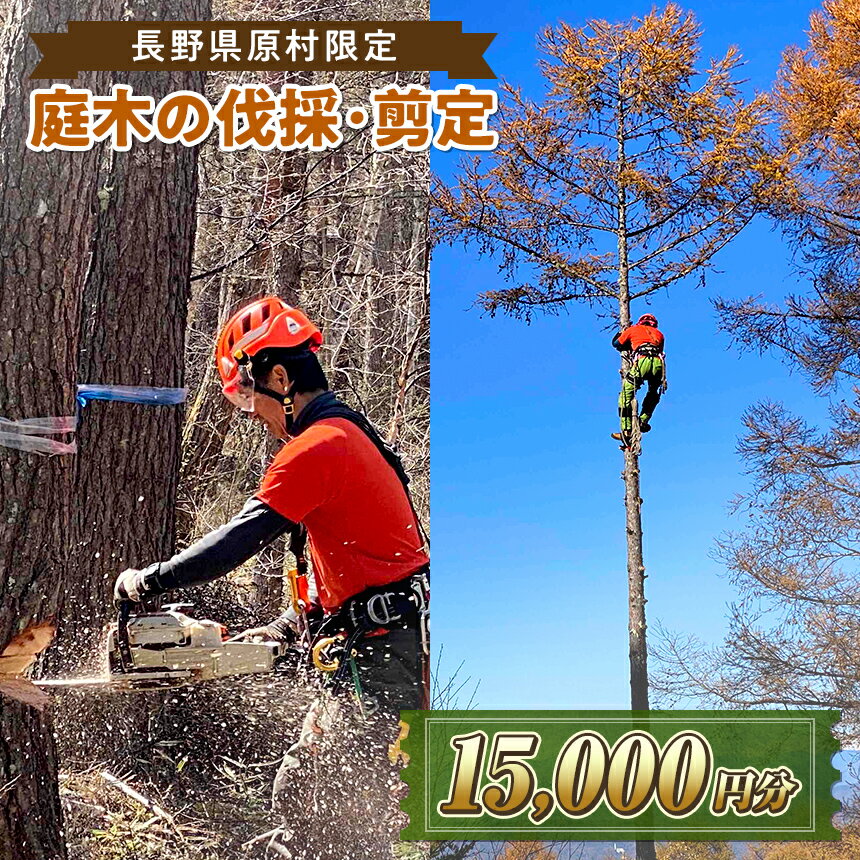 【ふるさと納税】【原村限定】庭木の伐採・剪定サービス 15,000円分 | 庭木 お手入れ 庭 ガーデニング 剪定 伐採 別荘 自宅 空き家 サービス プレゼント 長野県 諏訪郡 原村