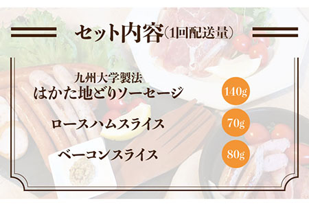 【全3回定期便】糸島の陽光ハムセット 志摩スモークハウス[AOA008] 詰め合わせ ギフト お歳暮 ソーセージ 生ハム ウインナー ハム