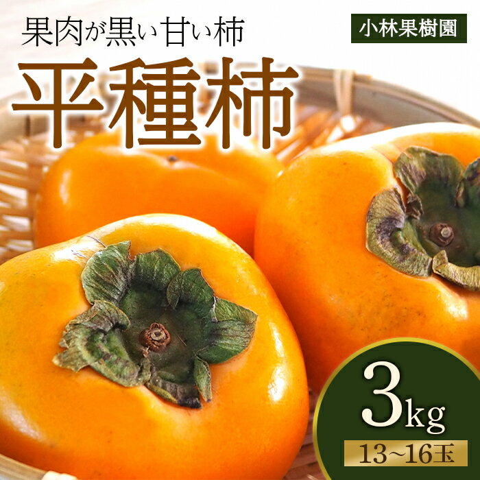 【ふるさと納税】 【小林果樹園】樹上脱渋 平種柿 3kg（13～16玉） F20C-596
