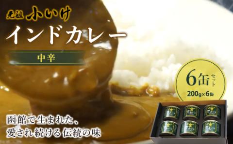 元祖小いけインドカレー 中辛6缶セット NAAN008