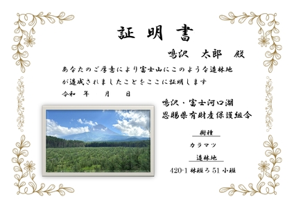 富士山の森づくり植樹代行(1本) NSAP001-a