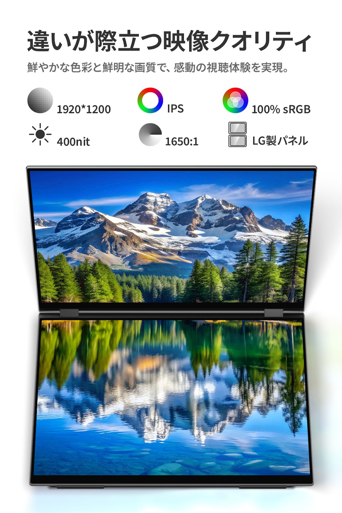 【クラウドファンディング対象返礼品】EHOMEWEI デュアルモニター IPS 16インチ 薄型6mm [1309]