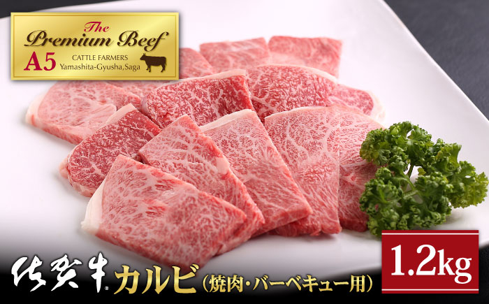 
【A5ランクをお届け】佐賀牛 カルビ 焼肉用 1.2kg ( 400g×3パック )【山下牛舎】 [HAD055]
