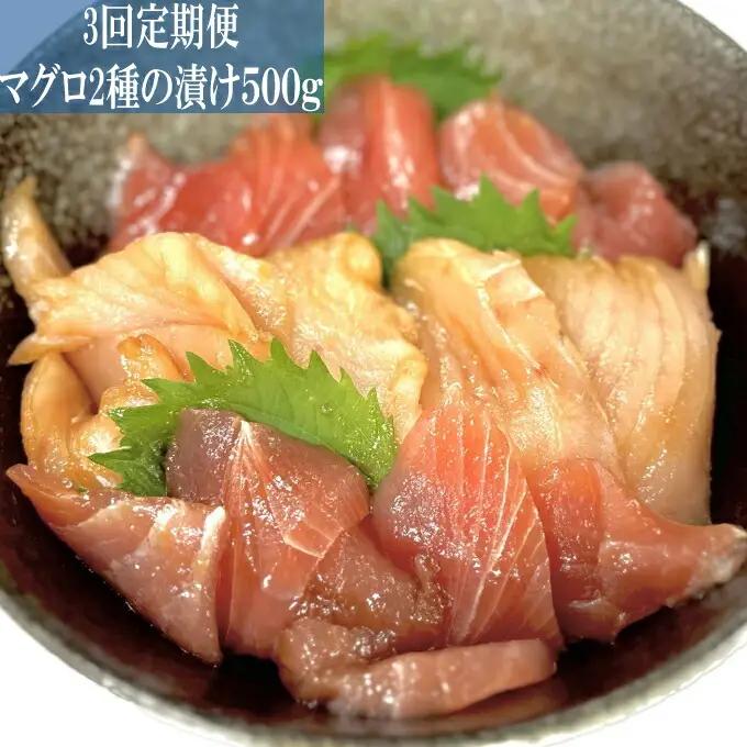 ヤマジュウ特製！マグロ２種の漬け５００ｇ定期便【３回定期便】 頒布会