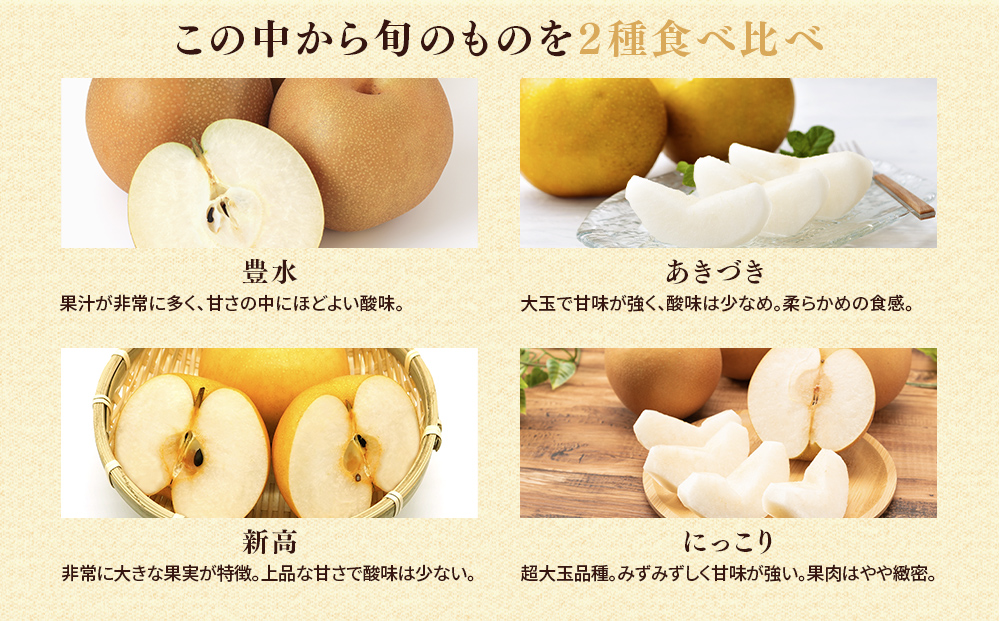 【先行予約】小林果樹園の梨 食べ比べ5～8玉 約3kg | 梨 なし 和梨 豊水 新高 あきづき 愛宕 にっこり 新雪 王秋 新興 果物 フルーツ くだもの 食べ比べ 新鮮 朝どり エコファーマー 茨