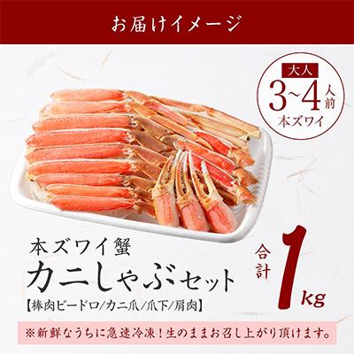 ふるさと納税 弟子屈町 蟹ズワイしゃぶ 約1kg 3〜4人前 生食可 海鮮 しゃぶしゃぶ 北海道 弟子屈町 3190 |  | 03