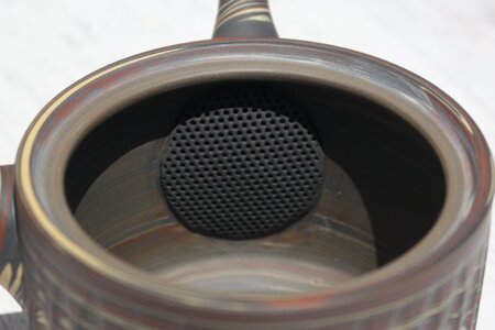  常滑焼　陶仙窯　練込切立型急須　セラメッシュ（陶製茶こし）| 常滑焼 急須 シンプルデザイン おしゃれ 焼き物 特産品 贈り物 プレゼント とこ販 茶器 和食器 陶器 陶磁器 ティーポット キッチン