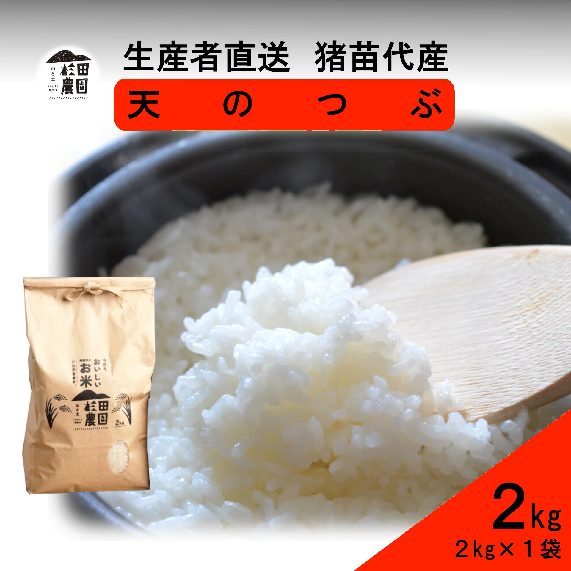 【ふるさと納税】【令和7年度産】 米 天のつぶ 2kg 白米 精米 | 米 こめ ごはん 2キロ 国産米 ブランド米 福島県産 農家直送 産地直送 生産者直送 杉田農園 一人暮らし 家庭用 小分け 精米済み 猪苗代町