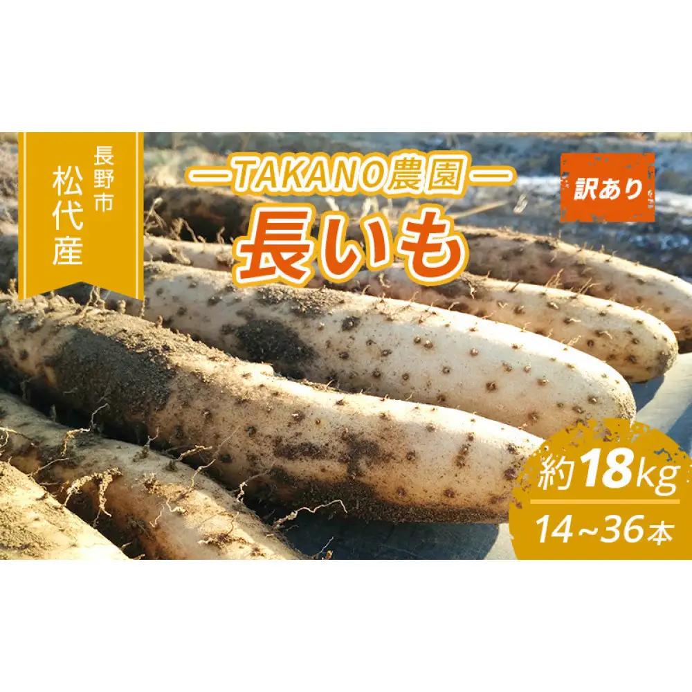高野農園　長野市松代産 TAKANO農園　長いも 約18kg（訳あり）【14～36本】長芋　ながいも |長芋