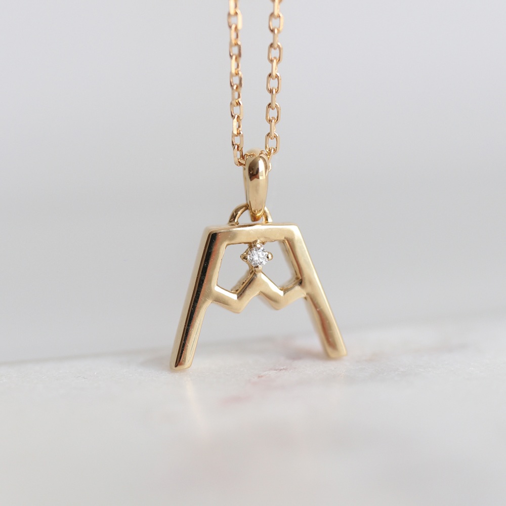 K18YG 富士山ダイヤモンドネックレス　S-5724