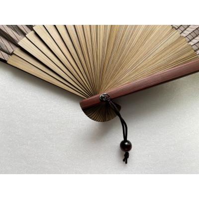 ふるさと納税 白山市 牛首紬　扇子セット(親彫木玉付):茶 |  | 02