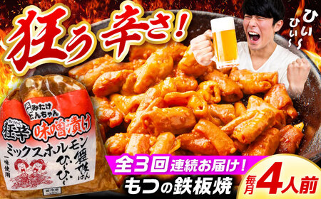 【3回定期便】「元祖みたけとんちゃん」 狂辛 味噌漬け ミックスホルモン 2袋[AVAA064]ホルモン 辛口