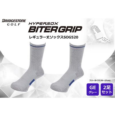 ふるさと納税 加古川市 ブリヂストン ゴルフ 2足セット レギュラー バイターグリップソックス SOG520 グレー