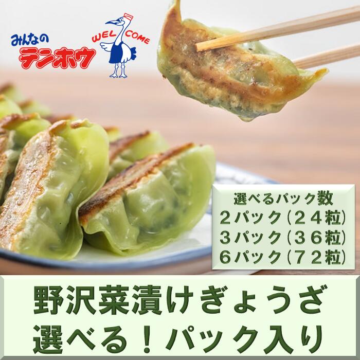 【ふるさと納税】テンホウの野沢菜漬けぎょうざ（パック入り/冷凍生）2パック[4人前/24粒]・3パック[6人前/36粒]・6パック[12人前/72粒]／ テンホウ てんほう ぎょうざ ギョウザ 餃子 冷凍 冷凍餃子 おすすめ おすすめ餃子 信州 長野県 諏訪市 諏訪 【21-333435】