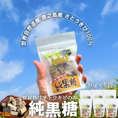 ふるさと納税 徳之島町 世界自然遺産 徳之島産さとうきび100%使用 徳之島の純黒糖(6袋)
