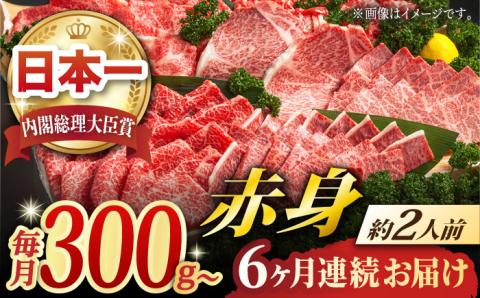 【全6回定期便】長崎和牛 赤身 (モモ焼肉・モモスライス・ランプステーキ・ヒレステーキ・もも切り落とし/約2人前) 総計1.9kg 定期便 肉 和牛 牛肉 焼肉 セット 東彼杵町/黒牛 [BBU085]