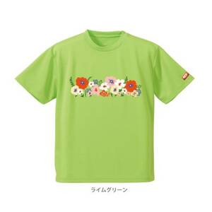JTTA公認　卓球ユニフォーム【男女兼用(ドライ):XXLサイズ】フラワー2　ライムグリーン【1671210】