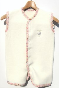 綿毛布スリーパー (Mサイズ) 2way仕様で暖か アイボリー×花柄 毛布の町 (泉大津産) [2441]