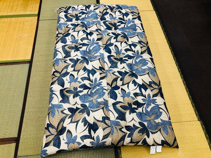 【ふるさと納税】やっぱりコットンが一番好き！ 敷布団 極上もめん綿入り敷布団 セミダブル長寸 ブルー 日本製 ふとんのワタセ