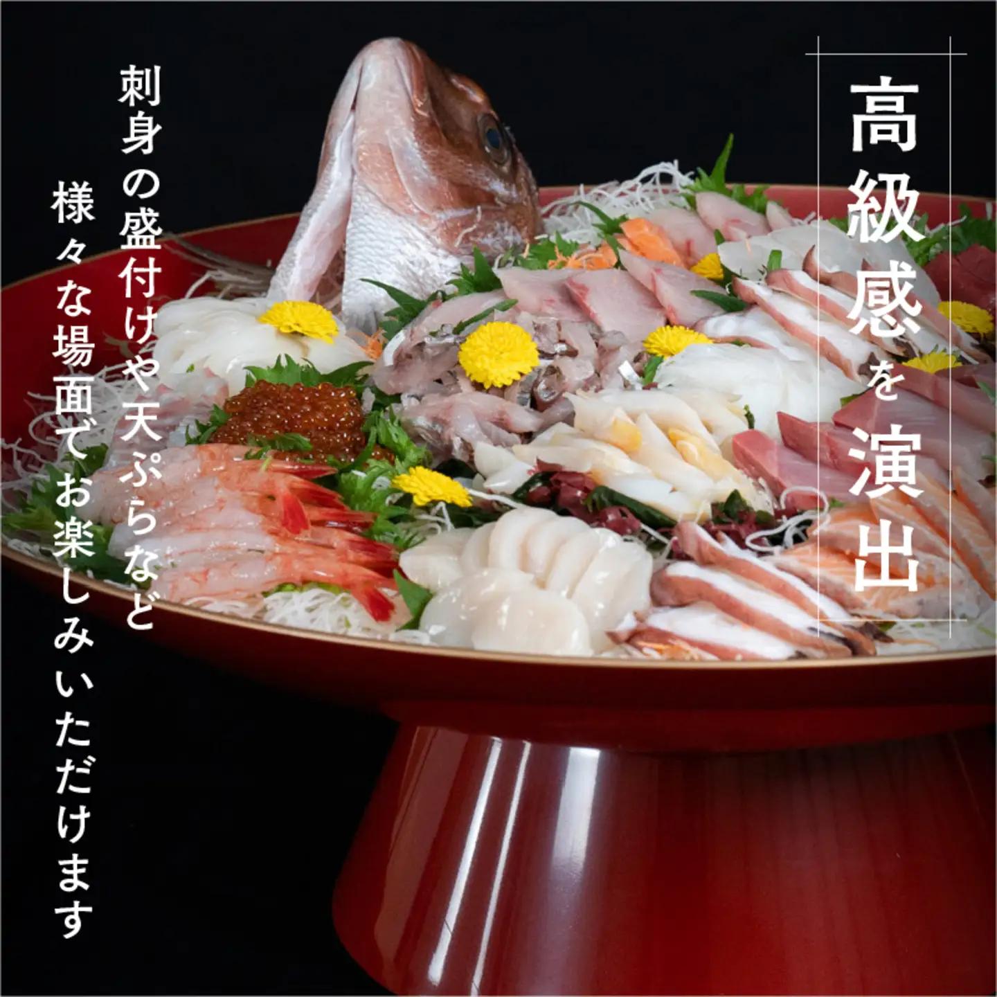 2尺(Φ660×215)大盃膳　朱鉄仙　目皿付(Φ470×15)鯖江市 越前漆器 