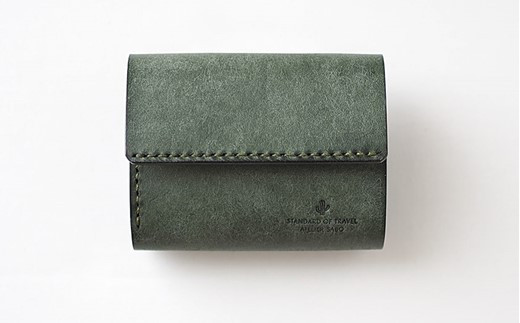 お札を折らない三つ折り財布 03 グリーン