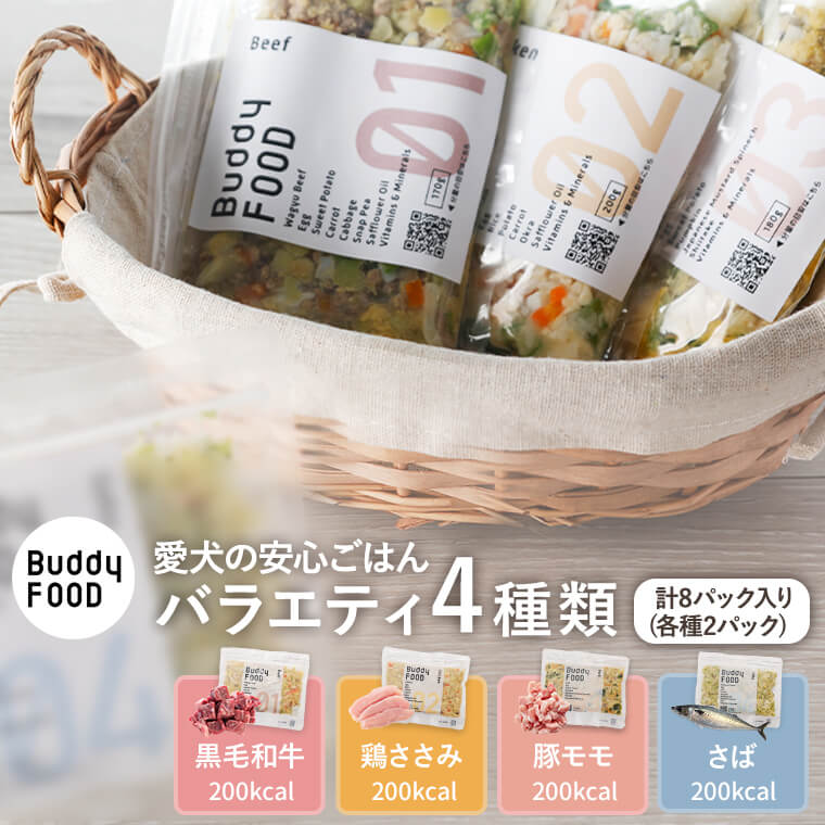 【ふるさと納税】Buddy FOOD バラエティ4種類詰め合わせ 愛犬 ペットフード ドッグフード バディフード 国産 愛犬の安心 ごはん セット バディケア Buddycare 鹿児島県 薩摩川内市 送料無料