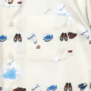 CLOFT 綿100％長袖プリントシャツ”たまにはぼっーとしようよ” M 0139-017-S07-1