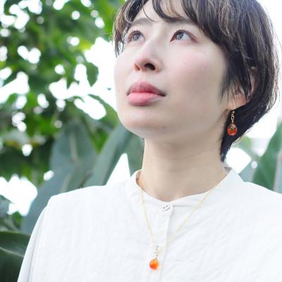 ふるさと納税 長沼町 【Soukore】ガラスアクセサリー・夕やけ・ネックレス |  | 03
