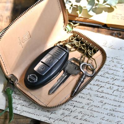 ふるさと納税 長浜市 本革ラウンドファスナーキーケース【ルージュ(赤色)】 |  | 01