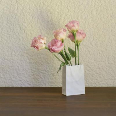 ふるさと納税 瀬戸市 【瀬戸焼】ニュークリンクルスーパーバッグ#4 花器 ホワイト【セラミック・ジャパン】 |  | 02