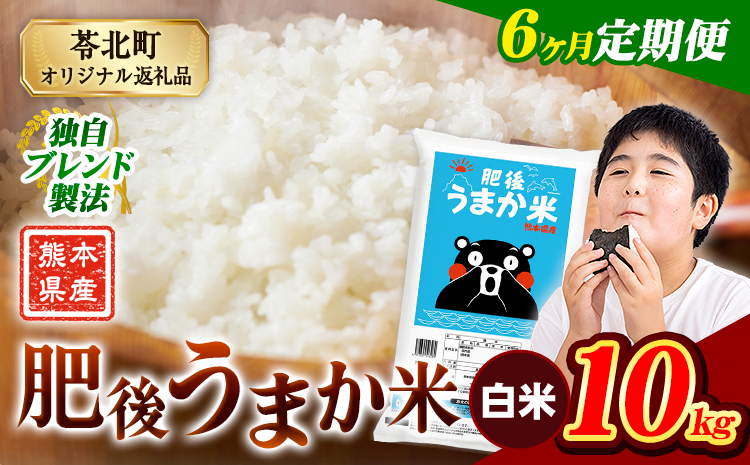 【6ヶ月定期便】 米 熊本県産 肥後うまか米 10kg 熊本県産 ふるさと納税 白米 精米 こめ ふるさとのうぜい コメ お米 おこめ ブレンド米《お申込み翌月から出荷》---reihoku_loc_593_mo6---