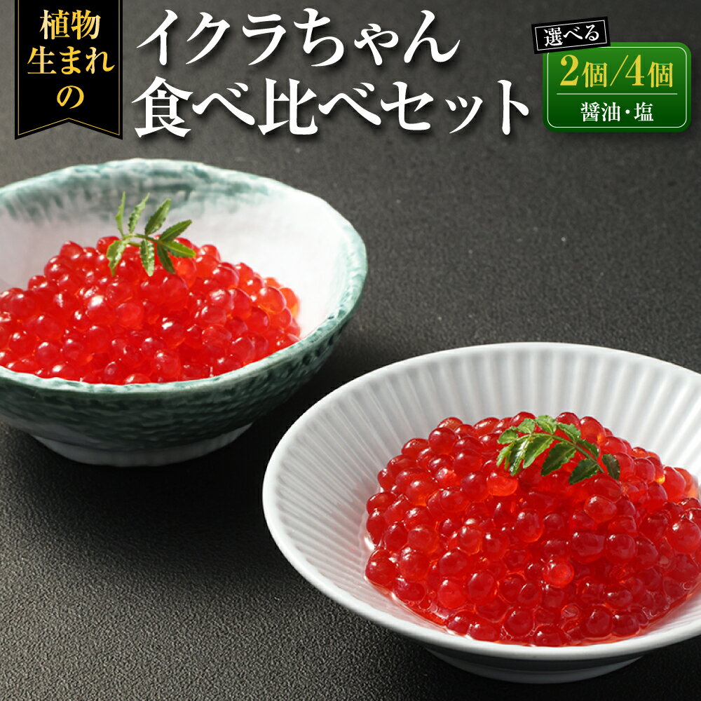 【ふるさと納税】イクラちゃん 食べ比べセット 2個 または 4個（醤油・塩の各1個または各2個） 選べる内容量 プラントベースフード コレステロールゼロ プリン体ゼロ オメガ3脂肪酸 常温保存可 動物性原料不使用 九州 熊本県 送料無料