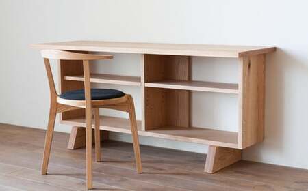 天然木を贅沢に使った温かな空間を演出する シェルフ 付き デスク / ウォールナット材 または オーク材 【CARAMELLA Counter Shelf 168】 受注生産