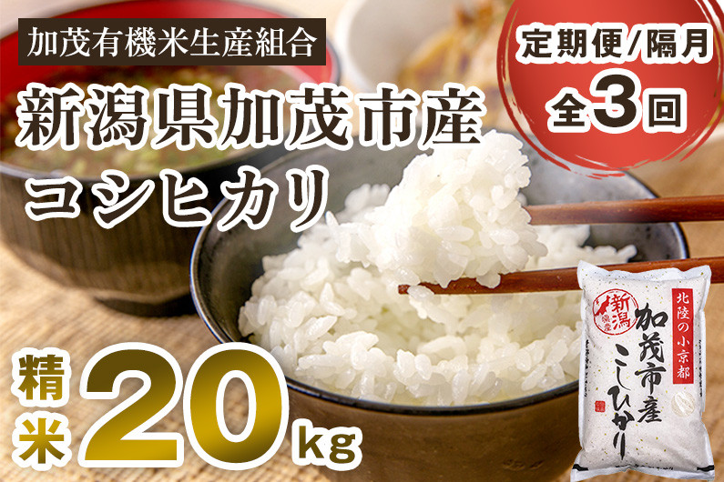 
                  【令和7年産】【定期便3回隔月お届け】新潟県加茂市産コシヒカリ 精米20kg（5kg×4）《順次出荷》白米 （株）ライスグローワーズ 定期便
                